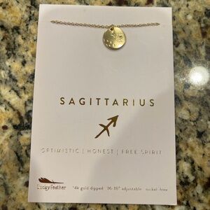 Zodiac Sagittarius 14k gold dipped 16-18 inch necklace new